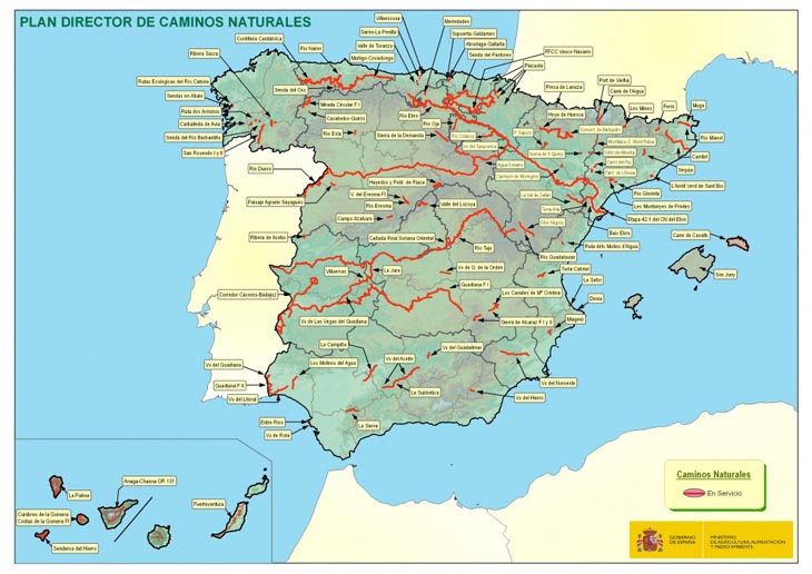 mapa caminos naturles bicimap