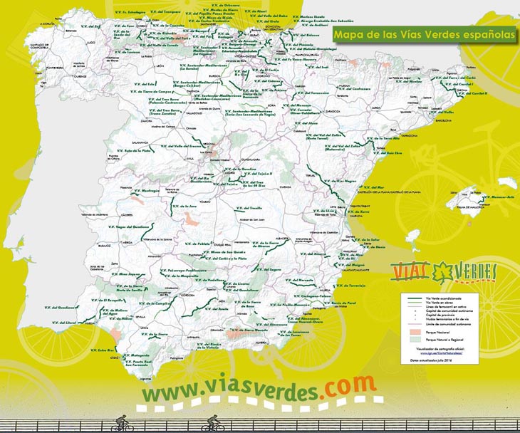 mapa vias verdes bicimap