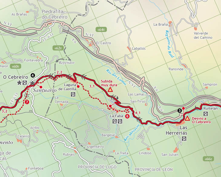 1 mapa o cebreiro camino de santiago